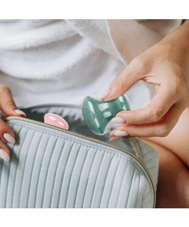 ideayard Gua sha Stone 2Pcs Jade Eye Massage Facial Tool Smooth Cute Shaped Scraping for Women SPA Lift Remove Wrinkles Skin Care Gift - Buy Online on GoSupps.com