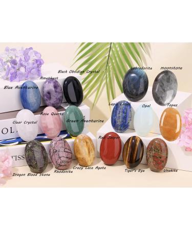 MAIBAOTA 2.4" Labradorite Healing Crystal Gemstones Pocket Polished Moonstone Gifts Oval Shape Reiki Spiritual Energy Nature Crystals for Women Men Relief Balancing Stress Divination Meditation - Buy Online on GoSupps.com