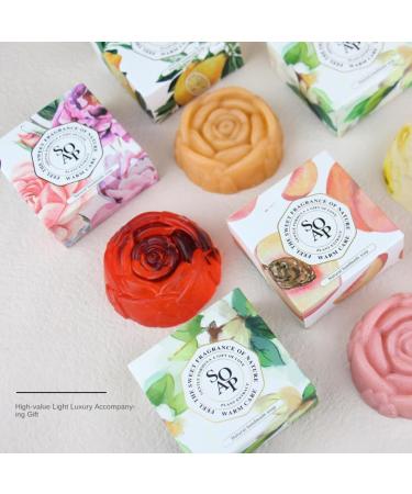 Buy Fruit Fragrance Flower Shape Essential Oil Bar Soap - Long-Lasting Gardenia Peach Scent for Body & Face Wash - Ideal Wedding Gift - 80G (Neroli - Buy Online on GoSupps.com