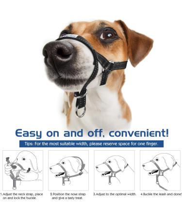 Pawaboo Dog Halver - Pet Safe Control for Dog Training | Adjustable Nylon Reflective Harness for Medium Dogs - Black - Buy Online on GoSupps.com