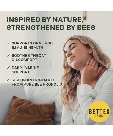 Betterband Bee Propolis Throat Spray - for Kids and Adults - Sore Throat and Cough Relief, Supports Immune Health, Soothes Throat discomfort - Alcohol- Free, 60 Servings - 1 Month Supply - Buy Online on GoSupps.com