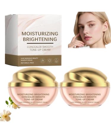 YUNFAX Moisturizing Brightening ToneUp Cream 50 g Luxe Radiance Concealer & Hydrating Foundation Full Body Use to cover blemish and uneven skin ideal for lazy makeup and all skin types Bullet 2 pieces