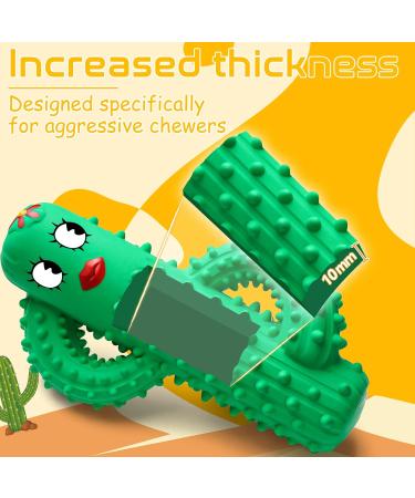 Rmolitty Indestructible Dog Toys - Durable Rubber Puppy Chewing & Squeaking Cactus Toy for Small to Medium Dogs - Buy Online on GoSupps.com