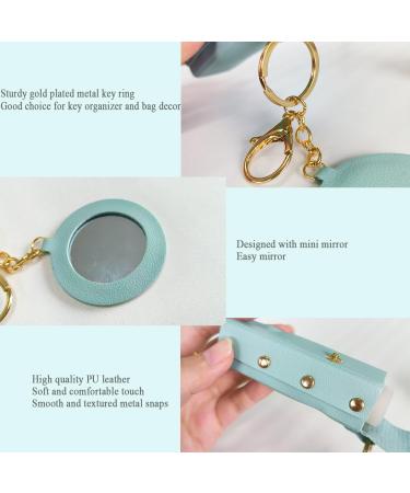 Stylish PU Leather Lipstick Holder Keychain with Mirror - Travel-Friendly Lipstick Organizer & Chapstick Pouch Gift for Women - Buy Online on GoSupps.com