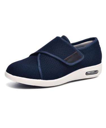 JBTNBX Women's Wide Width Diabetic Walking Shoes with Adjustable Closures Non-Slip Lightweight Sneakers for Elderly Diabetic Edema Swollen Feet 9 Blue