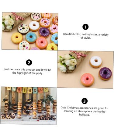 Uonlytech 20 Pcs Donut Decoration Blush Decor Bling Decor Lovely Ornament Child Accessories Earth Tones - Buy Online on GoSupps.com