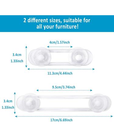12 Pieces Baby Safety Locks - Childproof Cupboard Strap Set with 2 Sizes - Transparent Latches for Cabinet Drawer Safety - Buy Online on GoSupps.com