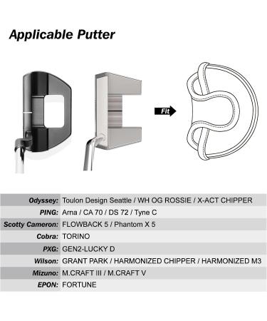 Big Teeth Small Golf Putter Cover - Half Mallet Mini Headcover w/ Magnetic Closure in White - Buy Online on GoSupps.com