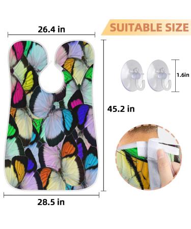 Retro Butterflies Beard Bib Apron for Men | Non-Stick Waterproof Grooming Cape with Suction Cups | Ideal Hair Catcher & Shaving Gift - Buy Online on GoSupps.com