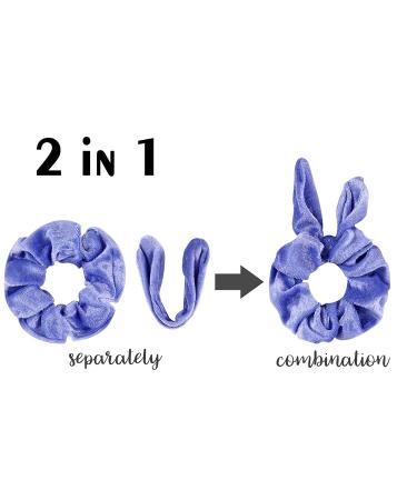 30pcs Easter Bunny Ear Hair Scrunchies - Velvet Bow Hair Ties & Elastic Bobbles - Buy Online on GoSupps.com