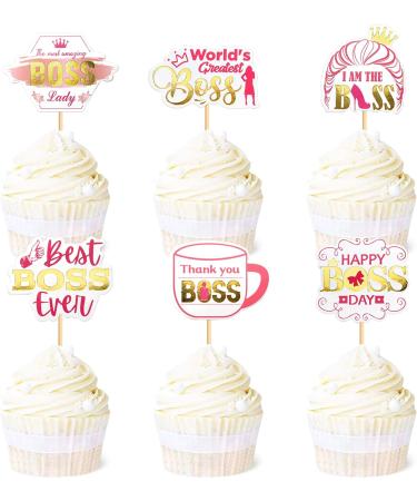 Blumomon Pack of 24 Happy Boss Day Cupcake Toppers Blue Boss Day Cupcake Toppers Best Boss Thank You Boss Cake Picks for Boss Theme Gender Reveal Birthday Party Cake Decoration Accessories Boss-2 - Buy Online on GoSupps.com
