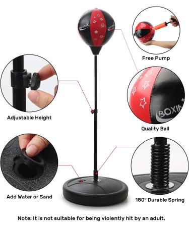 Kids Boxing Bag Toy with Gloves | Adjustable Stand | Great Birthday Gift for Boys 4-9 Years - Buy Online on GoSupps.com