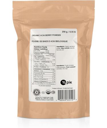 Yupik Organic Acai Berry Powder Non-GMO Vegan Gluten-Free 250g 250 gm - Buy Online on GoSupps.com