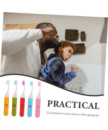 Beavorty Kids Folding Toothbrush Set - 5 Portable Travel Toothbrushes for Children - Buy Online on GoSupps.com