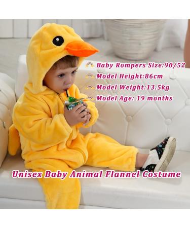 Doladola Unisex Baby Hooded Duck Romper Jumpsuit - 3-6 Months - Buy Online on GoSupps.com