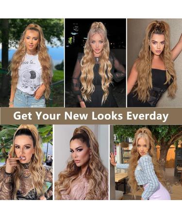 Ombre Brown Long Horse Tail Extensions | 60cm Wrapped Ponytail Hair for Women | Natural Art Ponytail & Afro Braid Style - Buy Online on GoSupps.com