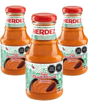 Herdez Spicy Chipotle Cremoso 240g (Pack of 3) / Creamy Chipotle Salsa Sauce Hot & Smoky Mexican Salsa Dip for Nachos Tacos - Buy Online on GoSupps.com