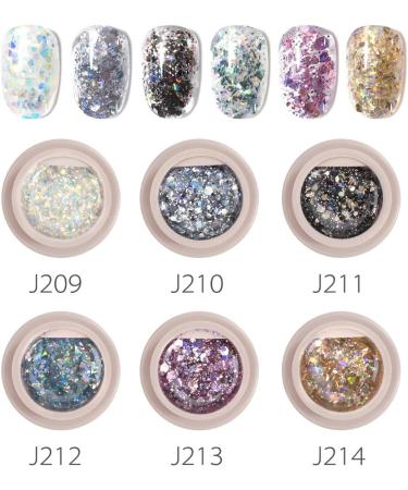 5ml Diamond Glitter Painting Gel Semi Permanent Soak Off UV Led Nail Gel Lacquer Shiny Sequins Decorations Gel Nail Varnish - (Color: J218) - Buy Online on GoSupps.com