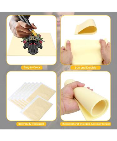 6 Pcs 4mm Tattoo Skin Practice Kit with 2 Tattoo Templates - Silicone Fake Skin for Beginners & Pros - Buy Online on GoSupps.com