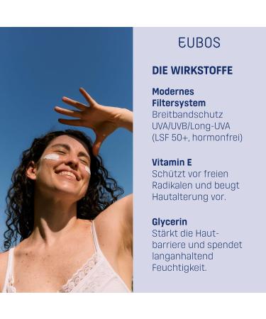  EUBOS EUBOS | Daily Ray Protect Fluid SPF 50+ Sun protection with vitamin E and glycerin | Protects against UV rays skin aging and dark spots | For skin - Buy Online on GoSupps.com