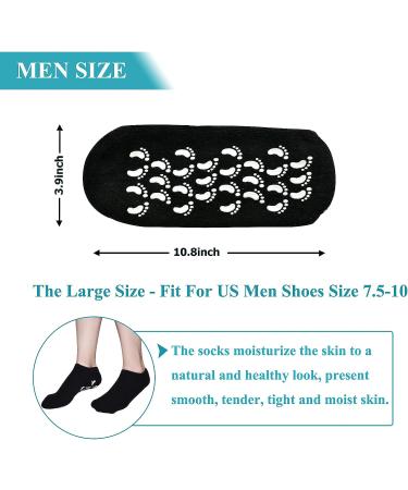 Men's Moisturizing Gel Spa Socks for Repairing Dry, Cracked Feet - Black - Buy Online on GoSupps.com