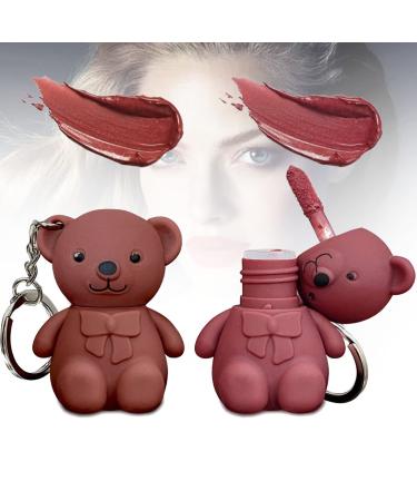 behound 2 en 1 Key Chain Bear Lipstic Keychain Bear Lipsticks Long Lasting Lip Gloss Keychain 2023 New Keychain Cute Bear Beauty Makeup (03+04)