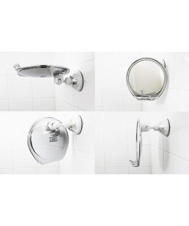Fogless Shower Mirror with Power Locking Suction Cup - Razor Hook, 360 Rotating Arm - Bathroom Shaving Mirror (Chrome) - Buy Online on GoSupps.com