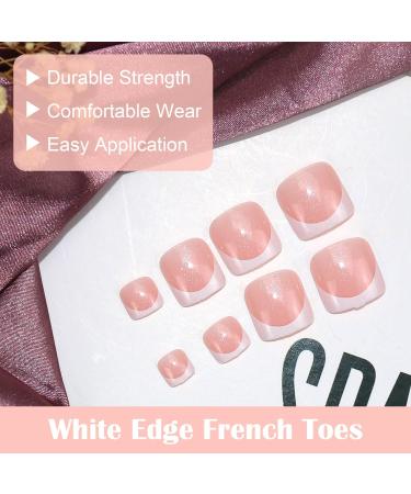 French False Toenails Tips Set Acrylic Press on Toe Nails Full Cover Short Fake Toe Nails Nude Short Fake Toe Nails with Glue Sticker Stick on Nails for Toe for Women and Girls Fashion Nail Tips - Buy Online on GoSupps.com