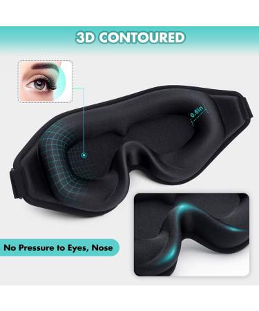 EasyVibe 3D Sleep Mask - Light Blocking Eye Mask with Adjustable Buckle | Soft Breathable Shade for Side Sleepers & Travel Yoga | Comfortable Black Sleeping Mask - Buy Online on GoSupps.com