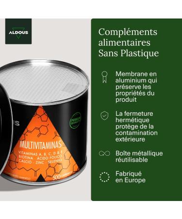 Multivitamins and Minerals | 500 Tablets | 1 Year + | Vitamin C D E A B Vitamins Biotinus Folic Acid Calcium Zinc Selenium | Immunity Fatigue Hair Skin | High Absorption - Buy Online on GoSupps.com