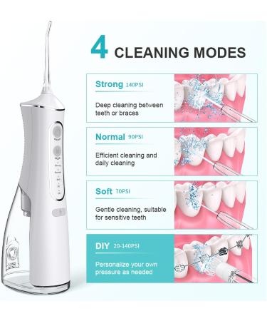 Uthvouxy Cordless Water Flosser - Portable Dental Care with 4 Modes & 5 Tips | Waterproof Rechargeable Oral Irrigator for Home & Travel - Buy Online on GoSupps.com