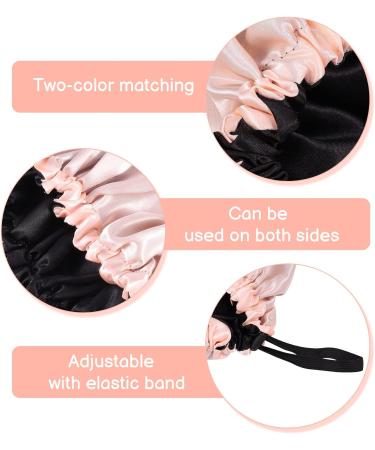 Fuyamp 2 Packs Satin Sleep Cap Adjustable Silky Sleep Bonnet for Women Long Curly Hair Double-Sided Waterproof Satin Hair Cap Extra Large Sleep Satin Bonnet for Women Girls Sleeping Blue+Pink - Buy Online on GoSupps.com