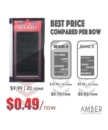Amber Lash X-Lash Mink Eyelash Extensions | 0.10mm Thickness 13mm C Curl - International Shipping - Buy Online on GoSupps.com