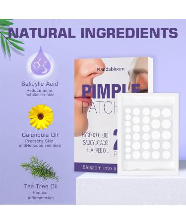 Mandabloom Acne Pimple Patches (210 Pack) with Tea Tree Oil & Salicylic Acid - Hydrocolloid Acne Dots for Face Zits & Breakouts - Buy Online on GoSupps.com