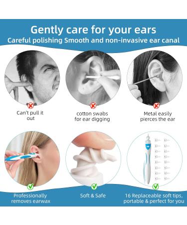 Q Grips Ear Wax Removal - 360 Silicone Ear Cleaner Safe for Kids & Adults | 16 Replacement Heads - Buy Online on GoSupps.com