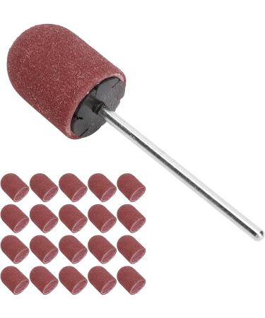 20 Pieces Sanding Caps Nail Cutter Set Sanding Bands Sanding Caps with Nail Drill Professional Manicure Nail File Bits for Manicure and Pedicure (Brown) - Buy Online on GoSupps.com