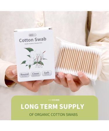 Meipo Double Round Cotton Swabs with Wooden Sticks - 400 Count Box - Buy Online on GoSupps.com