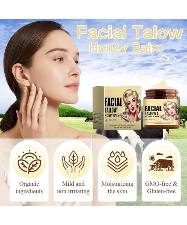 Beef Tallow Skin Care Facial Cream - Beef Tallow - Beef Tallow Moisturiser - Tallow Face Cream for Skin -Nourish Tallow and Honey Balm - Hydrating Tallow and Honey Balm Body Lotion 120g - Buy Online on GoSupps.com