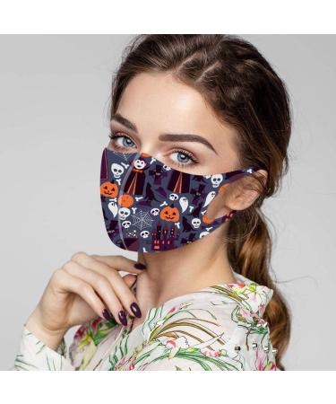 Yliquor 5pc Adult Halloween Mouth Mask for Protection Face and Nose Health Washable Earloop Mask Reusable Washable for Men Women Adults (5 PC C) - Buy Online on GoSupps.com