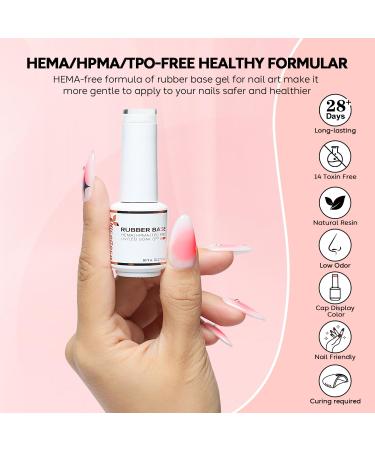 Nicedeco 8ml Rubber Base Set - 6 HEMA-Free Gel Colors for Soak Off Nail Art | International Shipping Available - Buy Online on GoSupps.com
