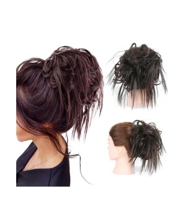 Hair Bun Hairpiece for Women Messy Hair Bun Hair Pieces Hair Scrunchies Extension Curly Hairpiece Wavy Messy Synthetic Chignon for Women Tousled Updo Hair Chignons(4A)