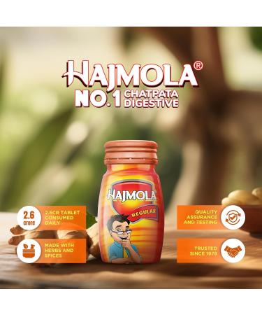 Dabur Hajmola Digestive Tablets Regular 3 x 76 g Spicy herb mix digestive aid tasty chewable tablets ideal for snacks practical on the go with Kajal 3 Packung - Buy Online on GoSupps.com
