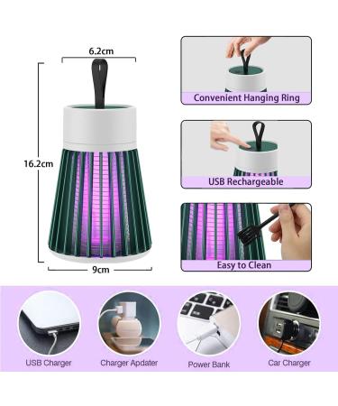 Portable Night Light USB Rechargeble Mosquito Lamp Without Mosquito Fly Insects for Home Indoor Outdoor Office Patio Camping (Green) - Buy Online on GoSupps.com