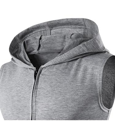 JSPOYOU Men's Sleeveless Hoodie Gym Tank Top | Slim Fit Bodybuilding Zipper Vest X-Large - Buy Online on GoSupps.com