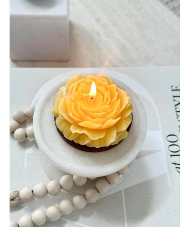 Buy Rose Peony Beeswax Mini Candle 2OZ Handcrafted & All-Natural Perfect for Mother's Day Birthdays Events & Weddings - Buy Online on GoSupps.com