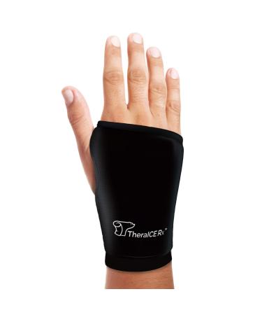 TheraICE Rx Wrist Ice Pack - Soft Gel Ice Pack Wrap for Either Wrist for Hot & Cold Hand Therapy Relief for Arthritis, Tendonitis, Carpal Tunnel Pain, Hand Injuries, Swelling & Bruises - S/M Small/Medium (Black - Pack of 1…
