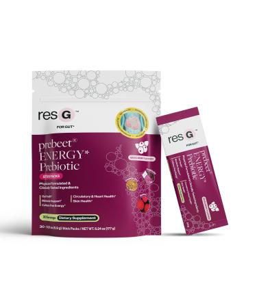 resG prebeet Prebiotic - Fiber Digestion Supplement Drinkable GLP-1 Powder Packets for Women & Men On The Go Gut Health Drink Mix Gluten Free Sugar Free - 30 Stick Packs 1.88 Pound (Pack of 1)
