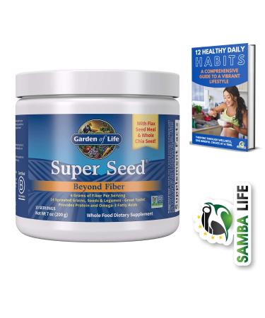 Samba Life Garden of Life Super Seed Whole Food Fiber Supplement with Protein and Omega3 10 Servings Vegetarian 7 Oz Bundled eBook 12 Healthy Daily Habits