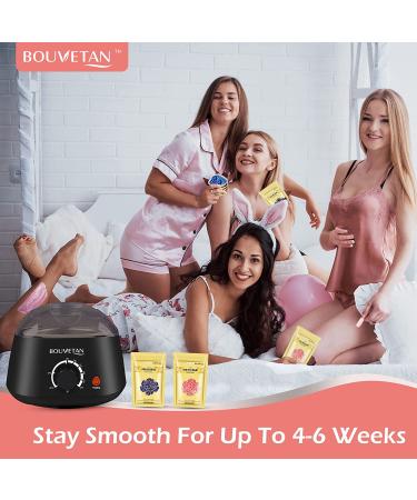 Bouvetan Dual LED Waxing Kit for Women Men - At Home Hair Removal with Hard Wax Beads | Face Eyebrow Armpit Chest Legs Brazilian | 20 Wax Sticks Included (2 Lavender+2 Rose) - Buy Online on GoSupps.com