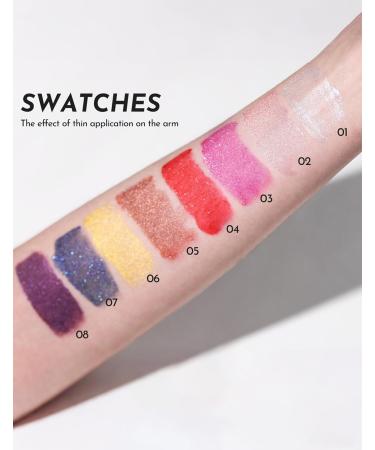  Erinde Erinde Giltter Metallic Glitter Lipstick 2 in 1 Lipstick & Eyeshadow 12 Hour Wear Highly Pigmented Lipstick Water Resistant - Buy Online on GoSupps.com